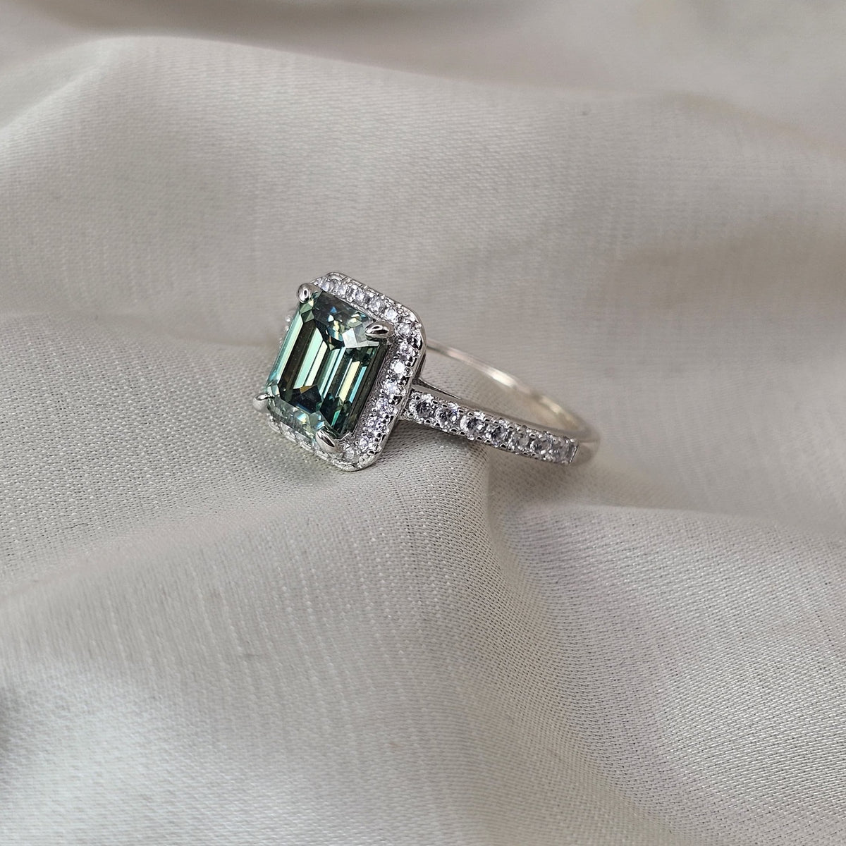 Moissanite Halo Ring