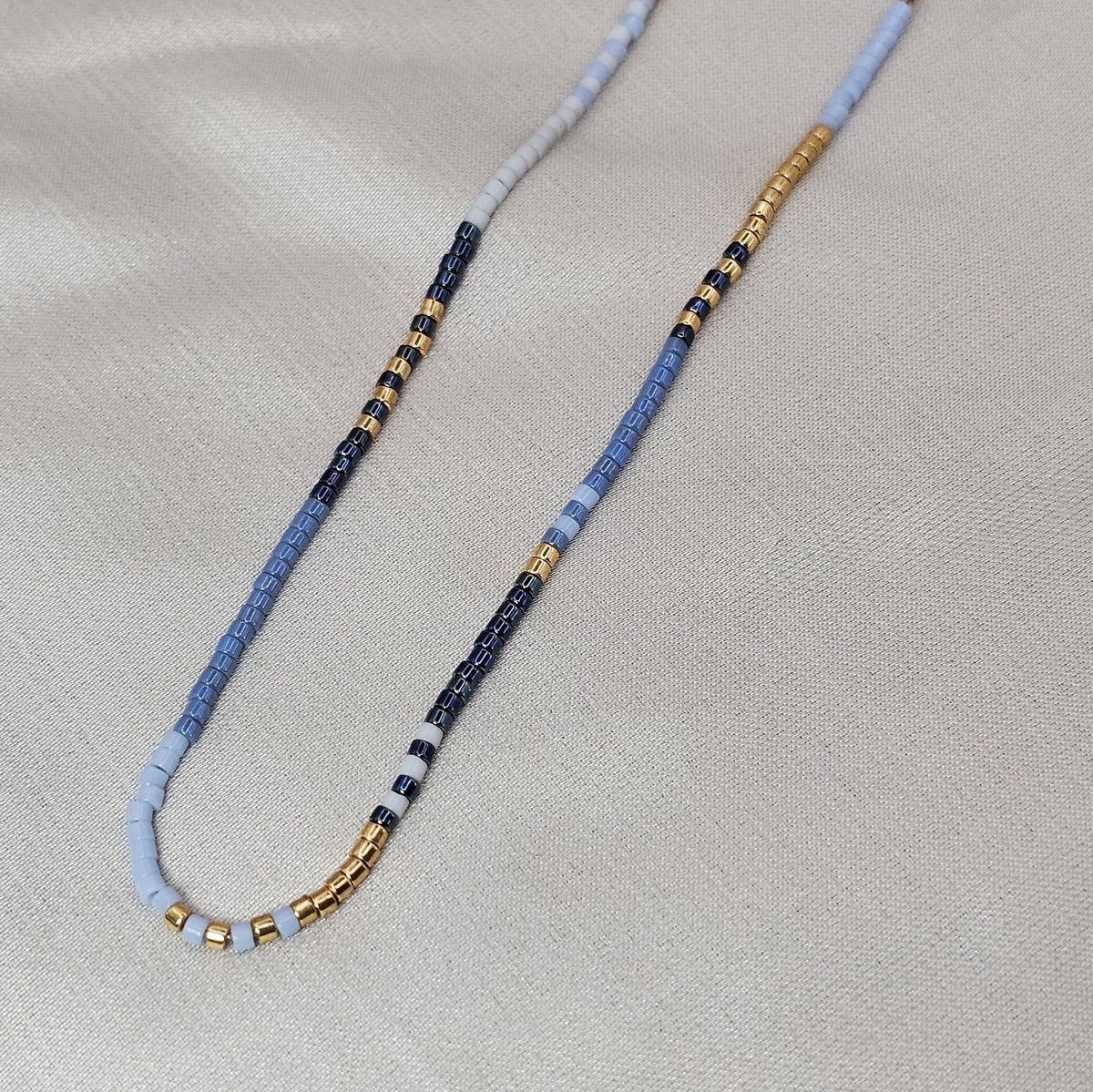 18k Gold Plated Stainless Steel Beaded Necklace