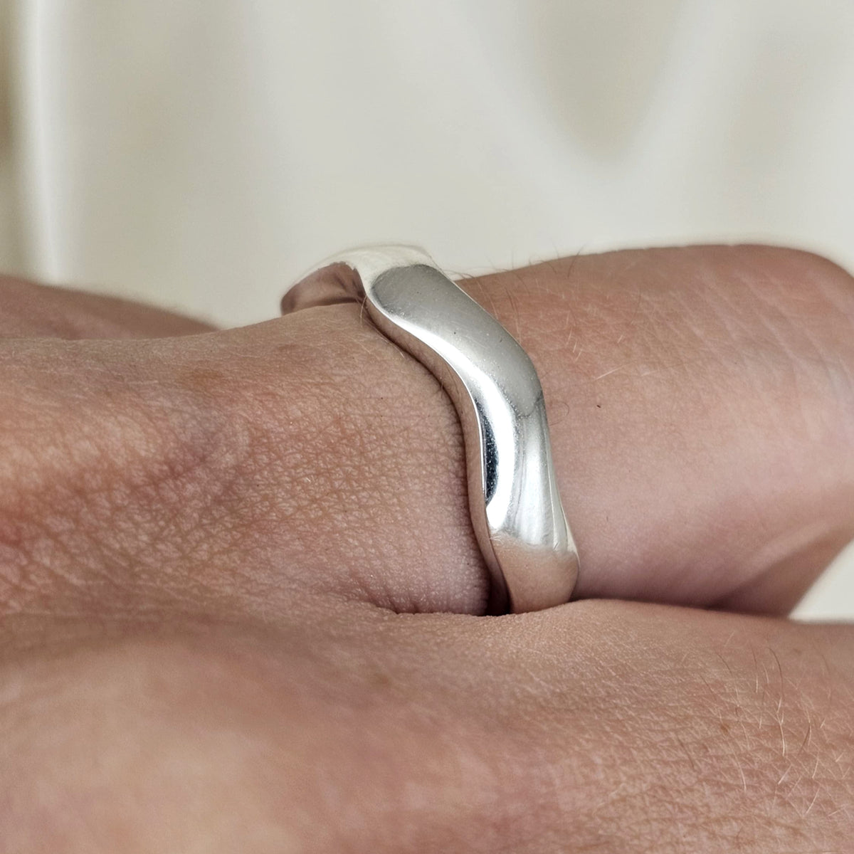 Sculpted Wave Band Ring image 1