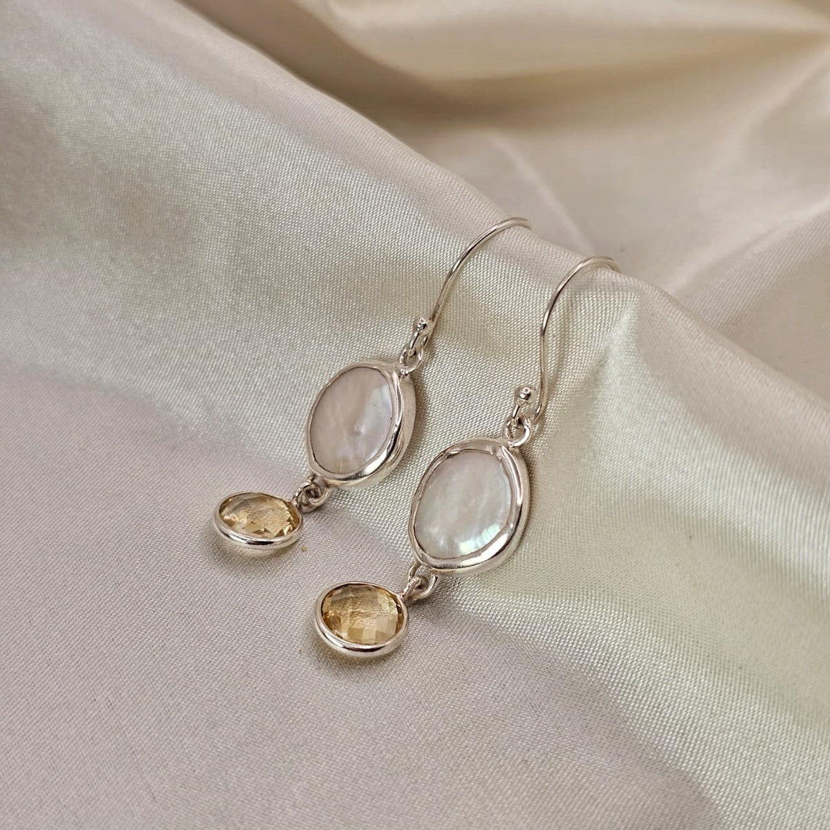 Baroque Pearl & Citrine Drop Earrings