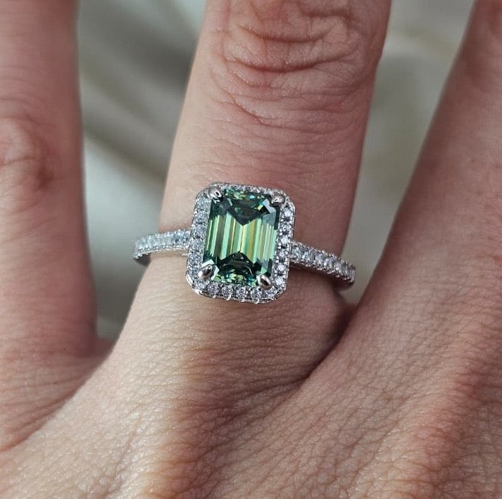 Moissanite Halo Ring