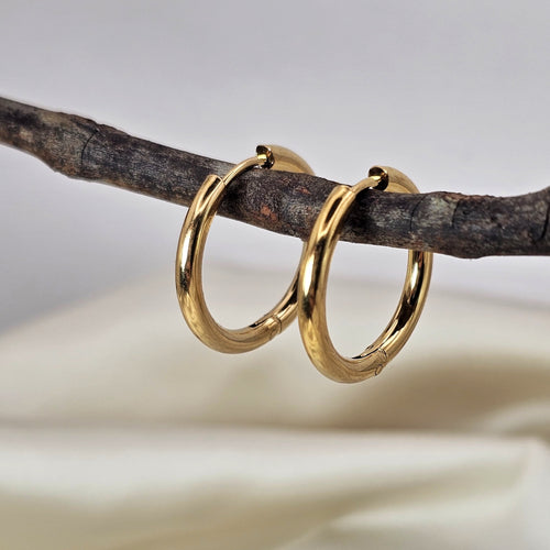 18k Gold Plated Stainless Steel Hoop Earrings