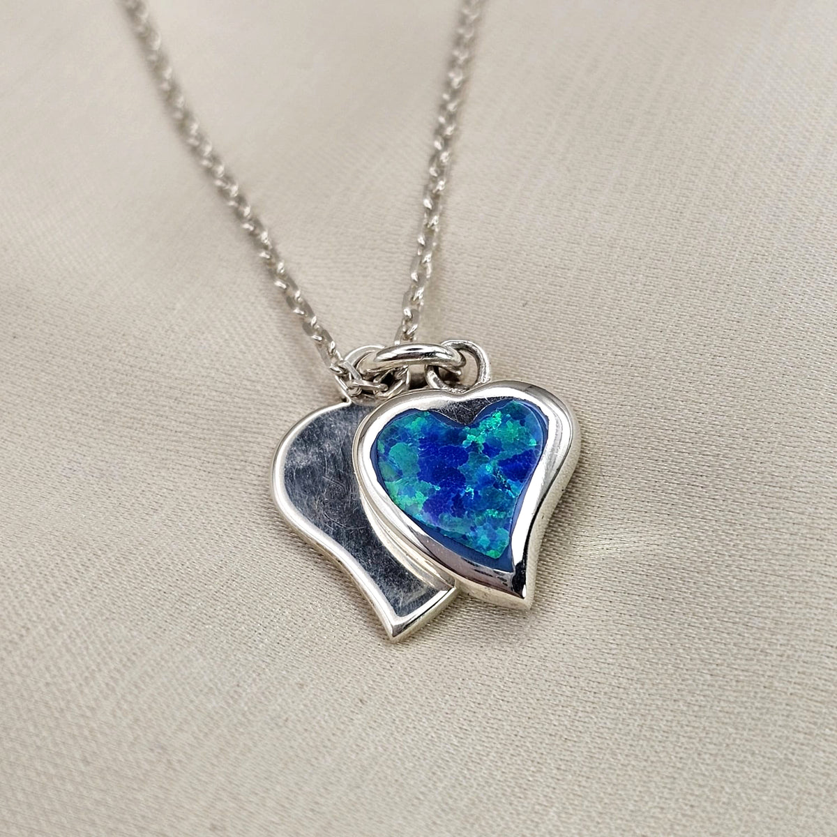 Double Heart Opaline Pendant image 4