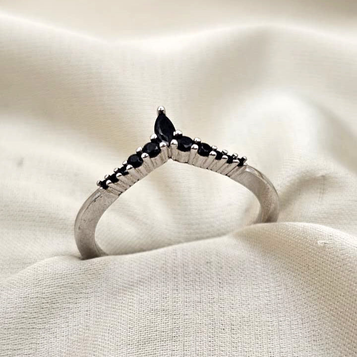 Rutilated Quartz & Black Spinel Ring Set image 4