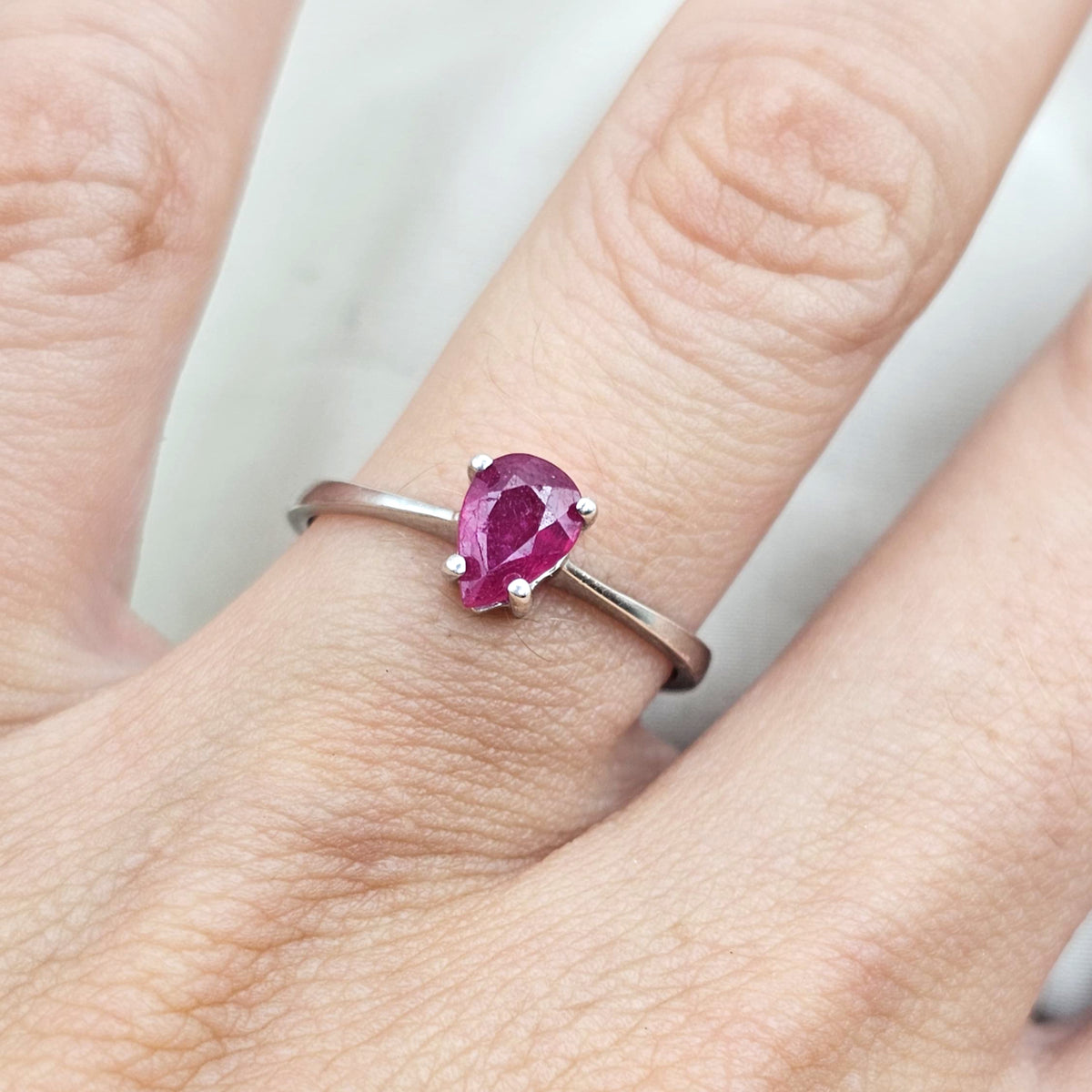 Pear Cut Ruby Ring image 1