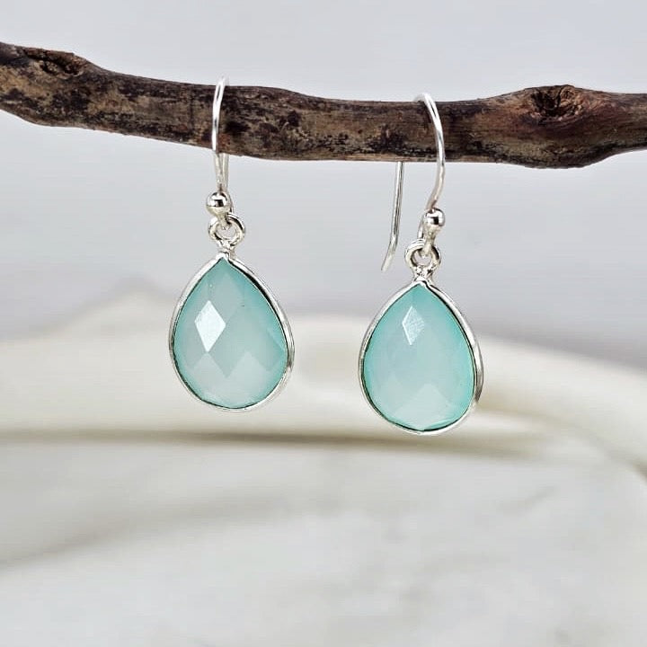 Blue Onyx Drop Earrings