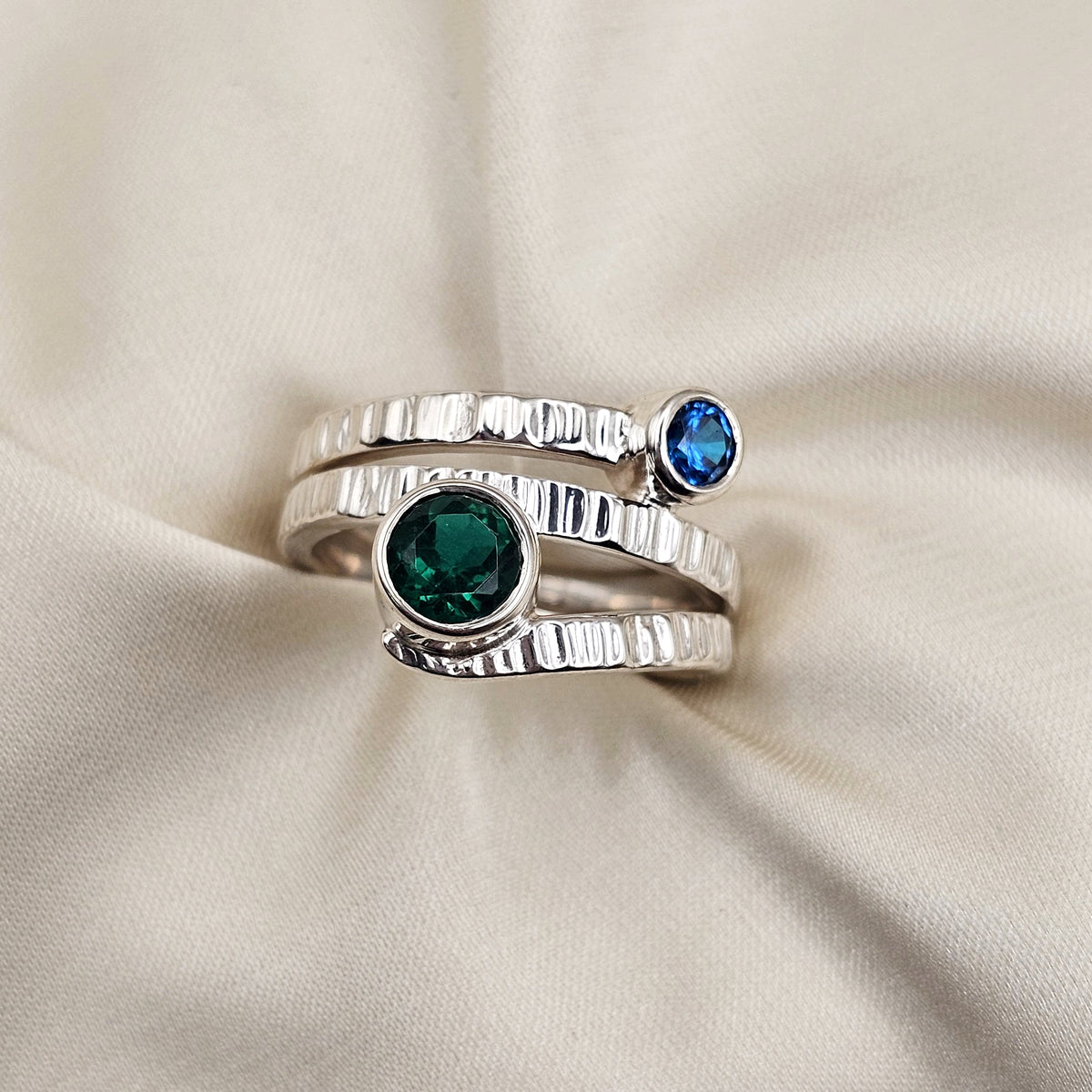 Hammered Multi Cubic Ring image 2