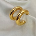 18k Gold Plated Stainless Steel Chunky Hoop Earrings