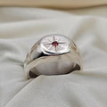 Red Cubic Zirconia Signet Ring