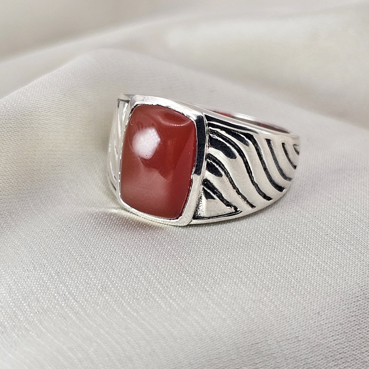 Red Onyx Statement Ring