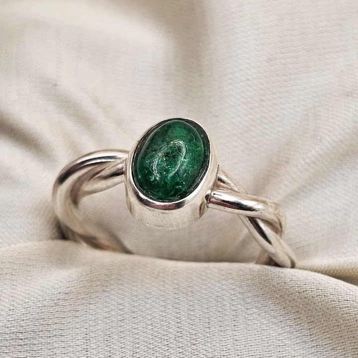 Emerald Twist Ring