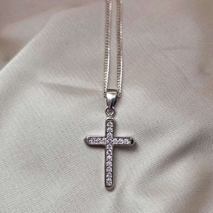 Cubic Zirconia Cross Pendant