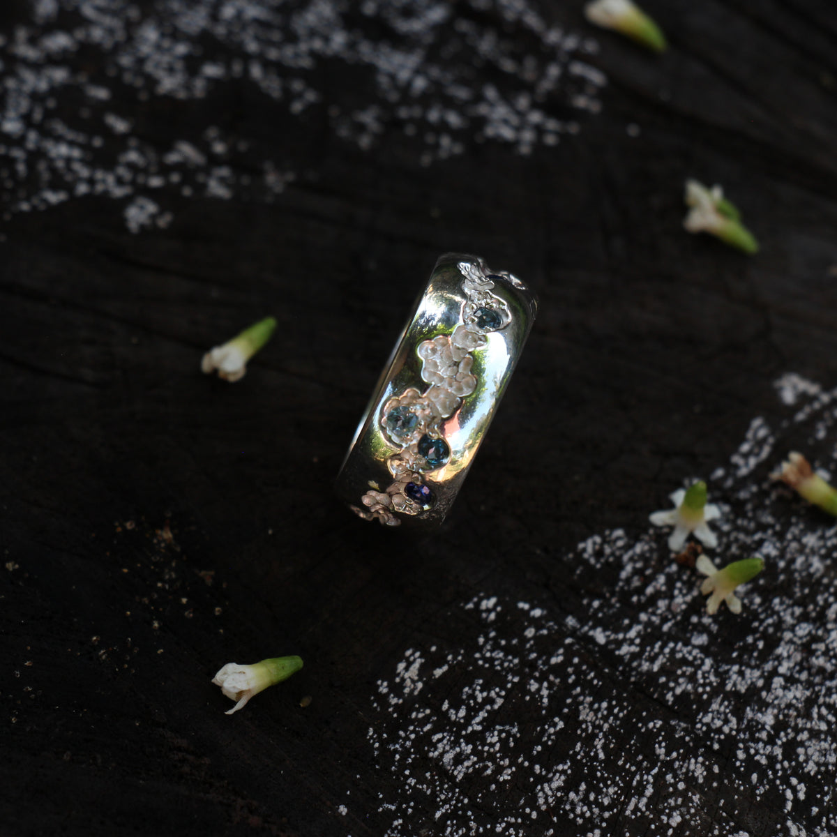 River Channel Ring with Sapphire and London Blue Topaz image 5