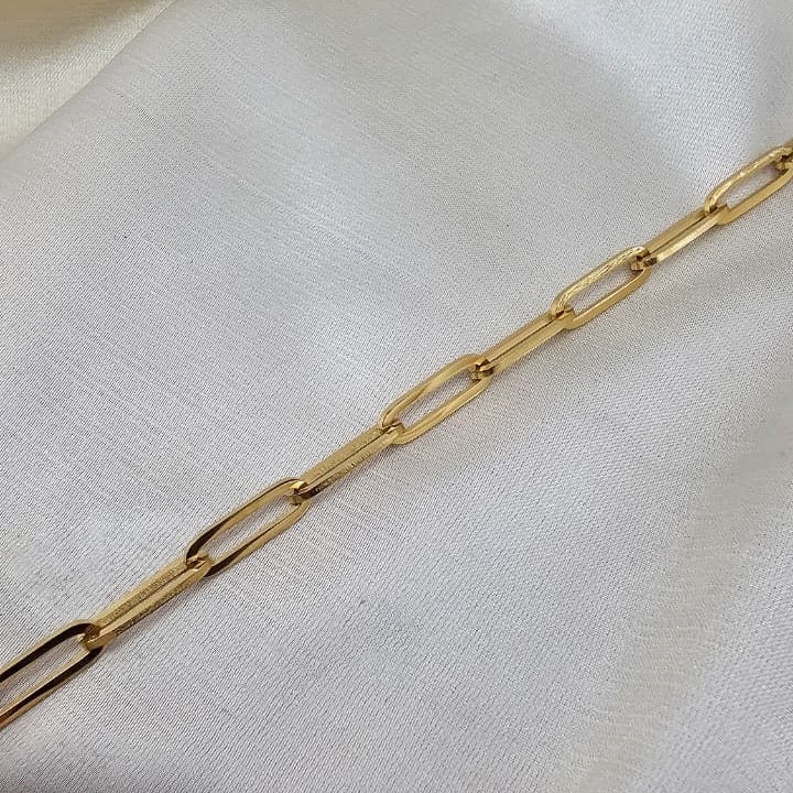 18k Gold Plated Stainless Steel Paperclip Link Necklace