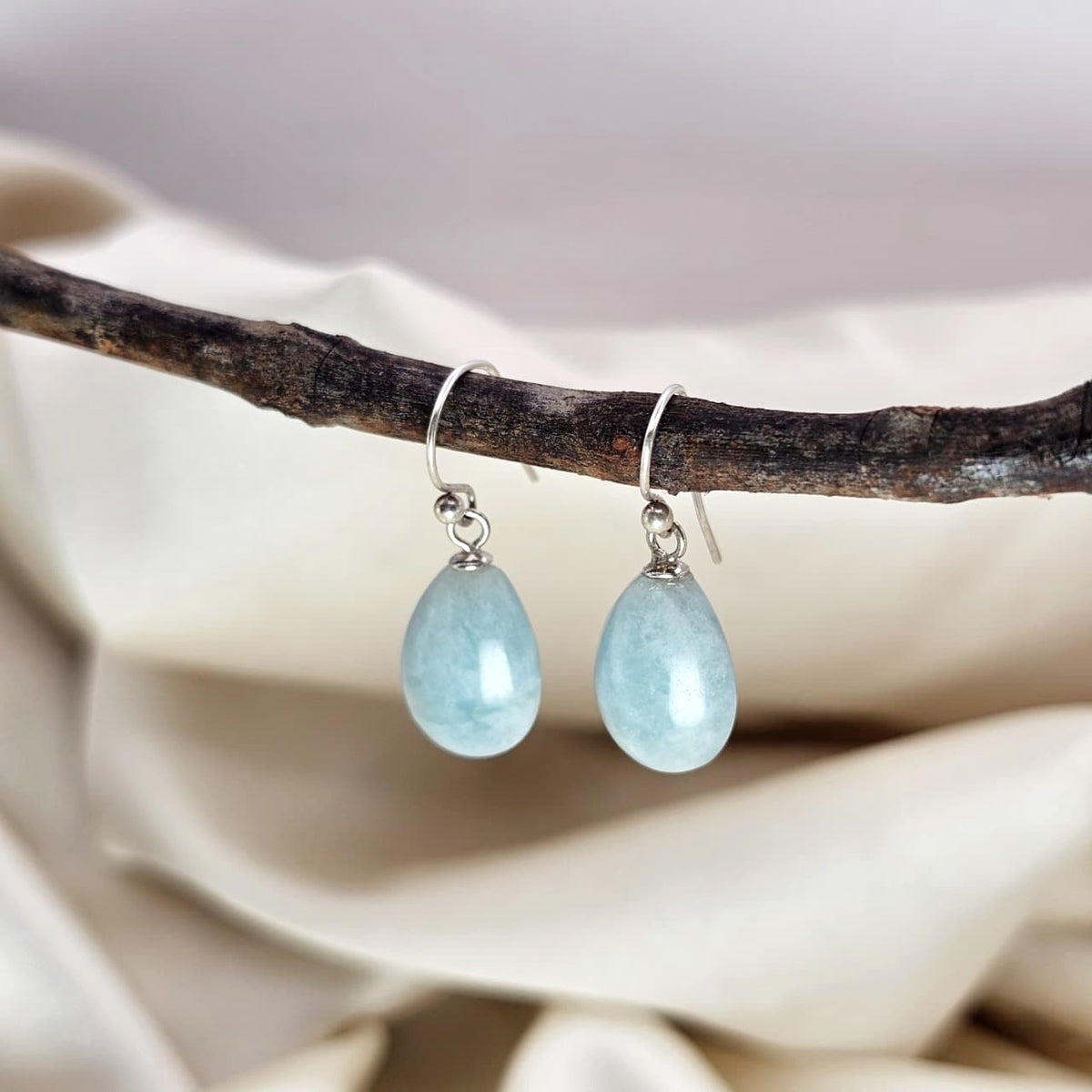 Teardrop Larimar Earrings