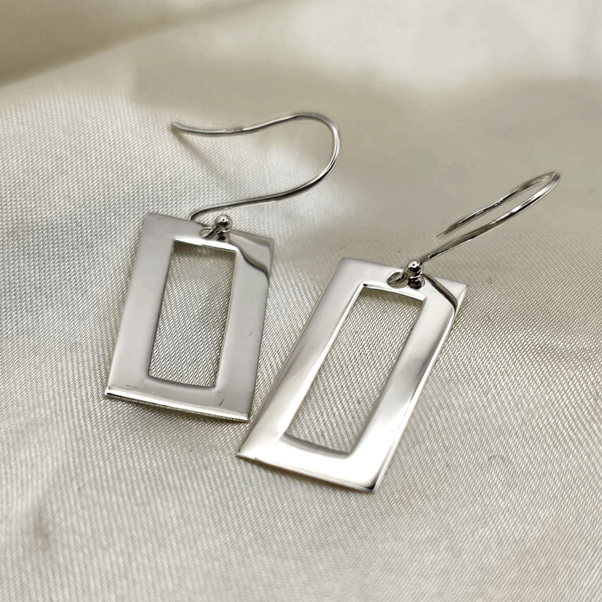 Modern Rectangle Drop Earrings image 2