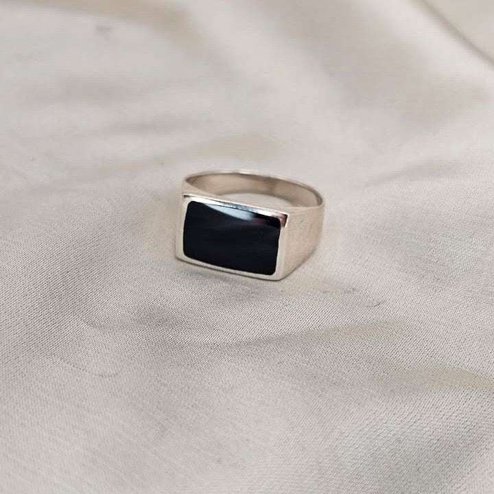 Black Onyx Inlay Ring