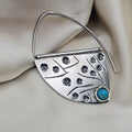Geometric Earrings with Turquoise Accents image 0
