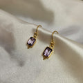 18ct Gold Plated Amethyst Drop Earrings image 2
