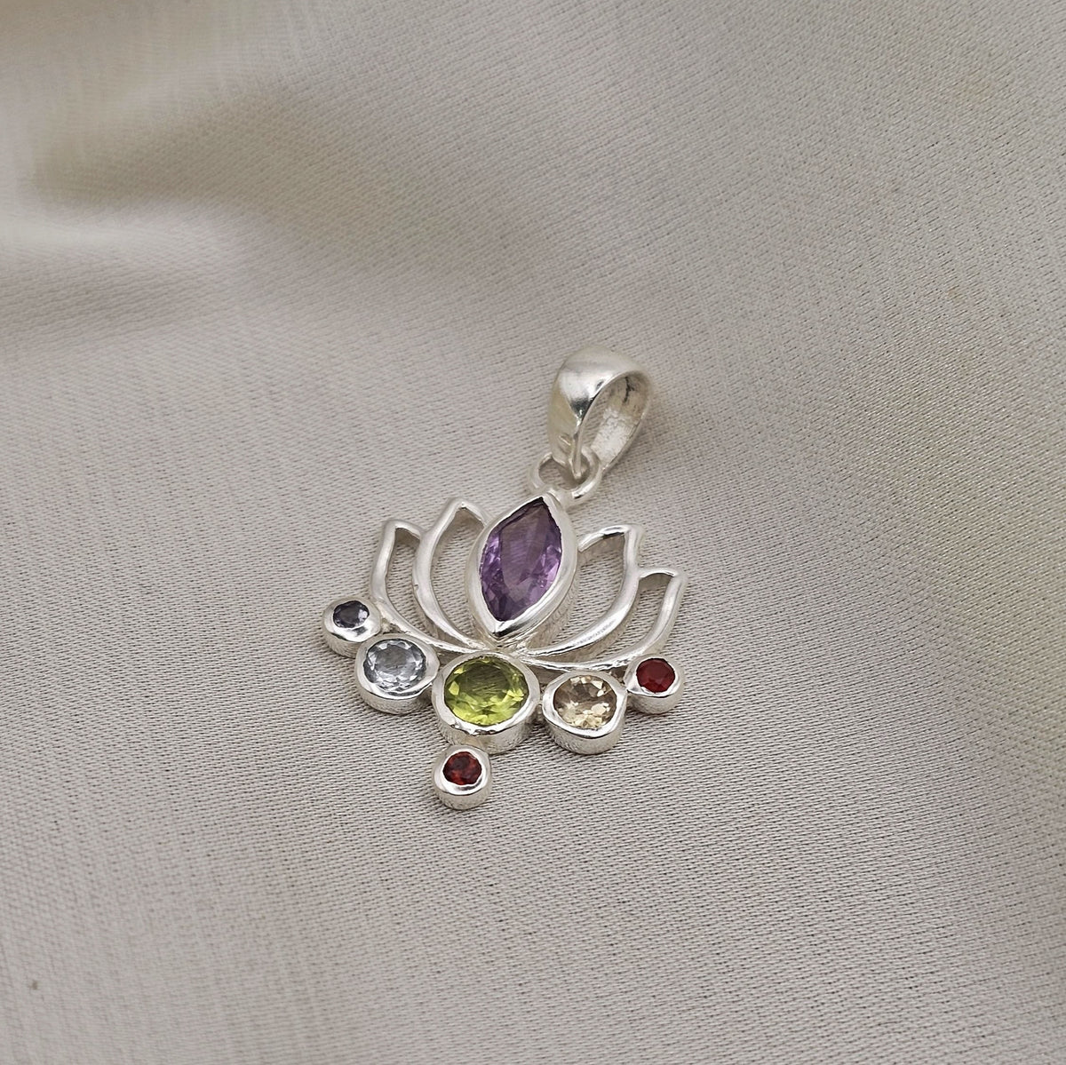 Chakra Lotus Flower Pendant