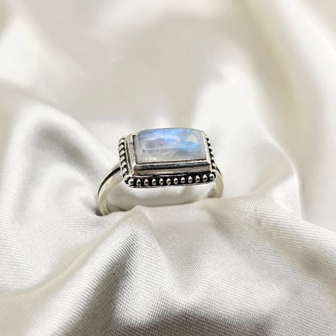 Rectangular Moonstone Ring image 2