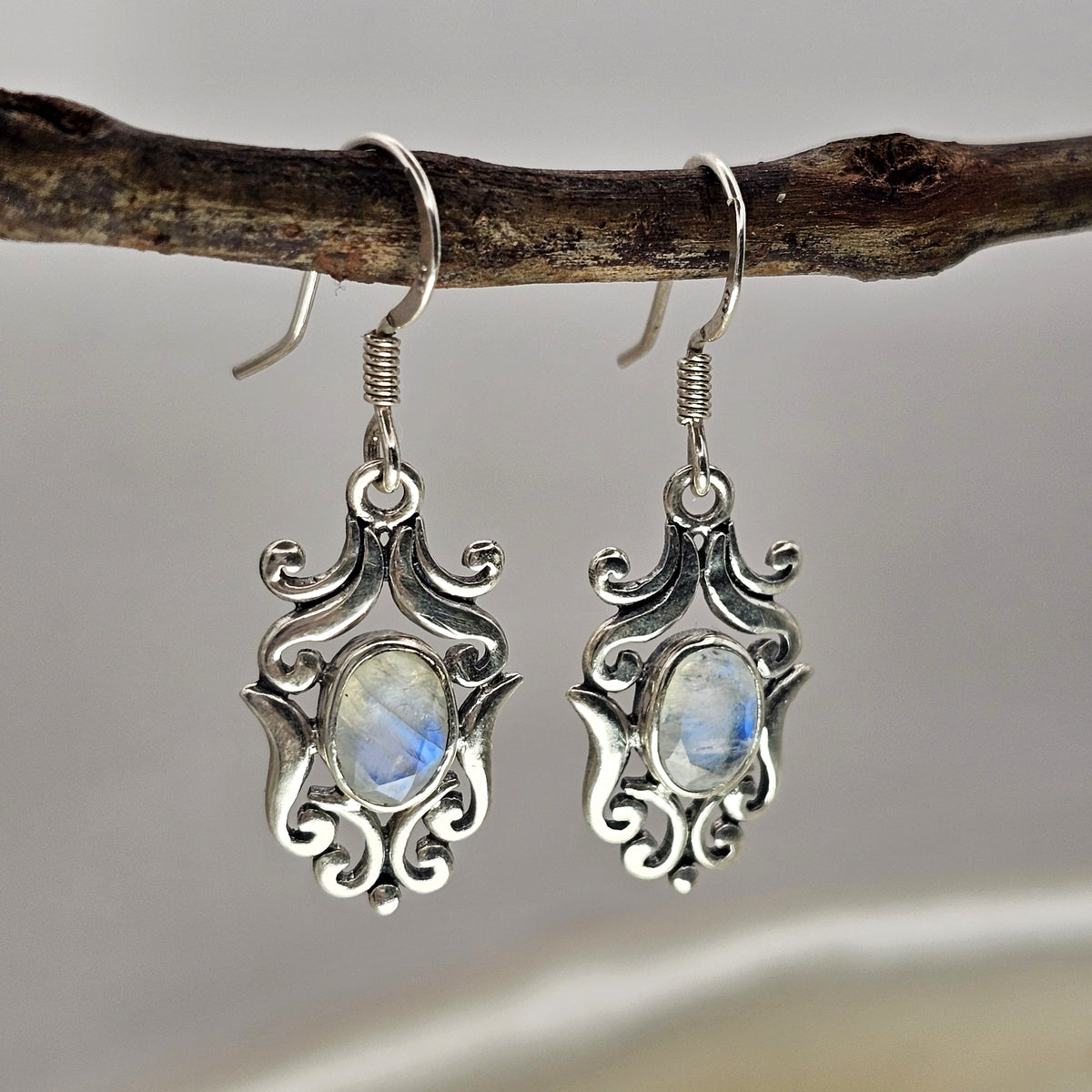 Moonstone Ornate Drop Earrings image 5