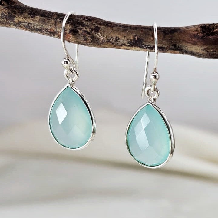 Blue Onyx Drop Earrings