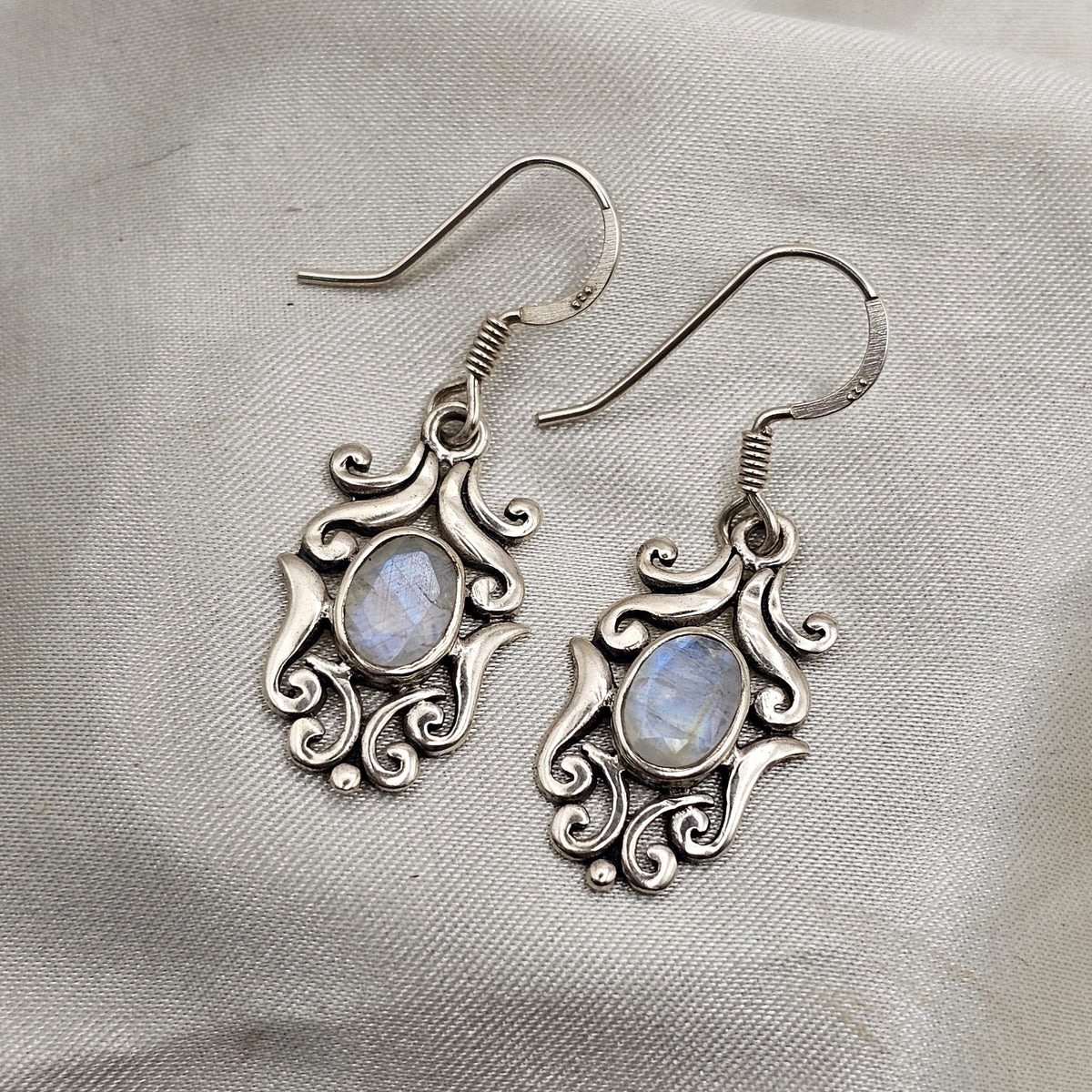 Moonstone Ornate Drop Earrings image 3