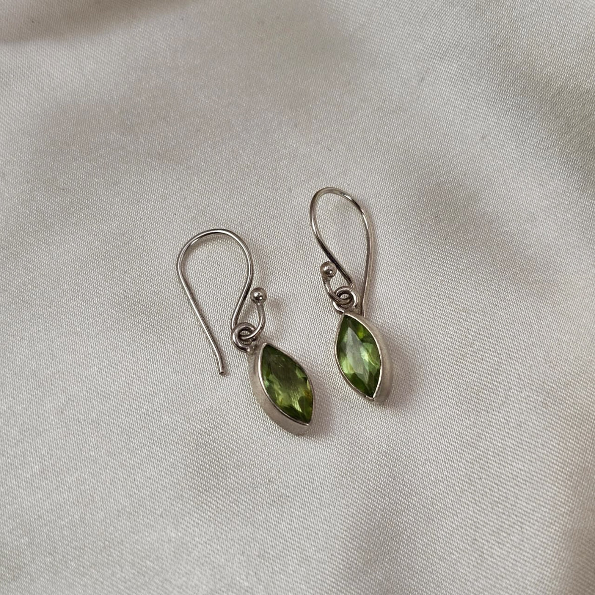 Marquise-Cut Peridot Drop Earrings