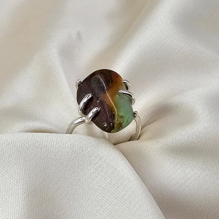 Brown Forest Jasper Claw Ring image 8