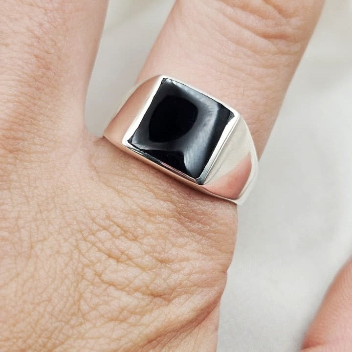 Black Onyx Signet Ring