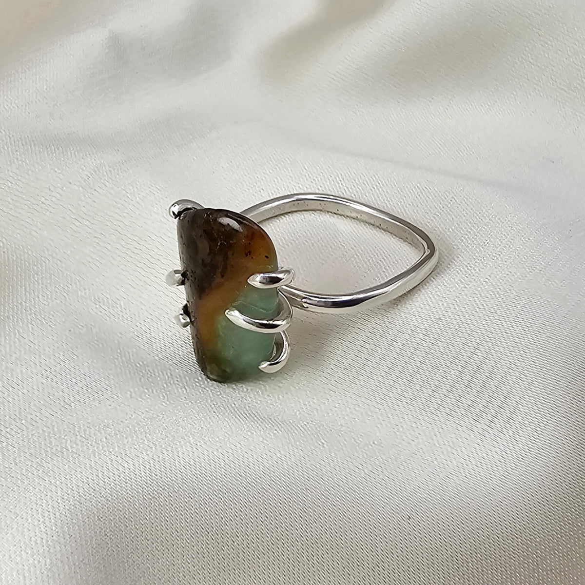 Brown Forest Jasper Claw Ring image 7