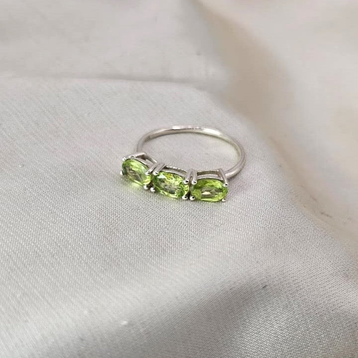 Peridot Three-Stone Ring