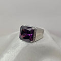 Square-Cut Purple Cubic Zirconia Ring image 0
