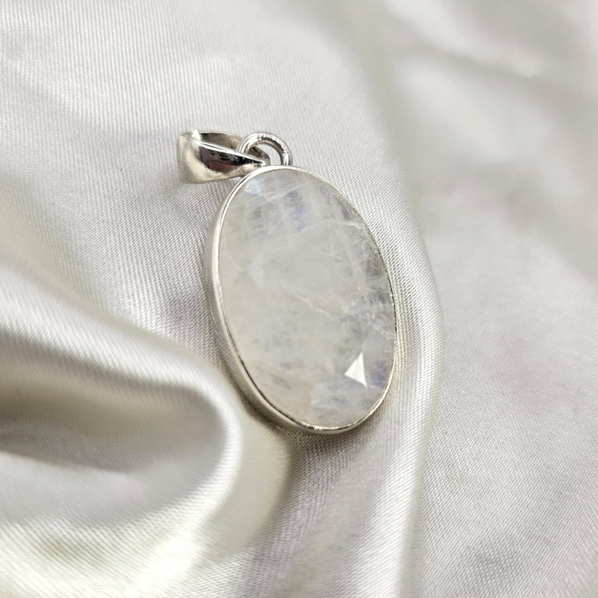 Faceted Oval Moonstone Pendant image 2