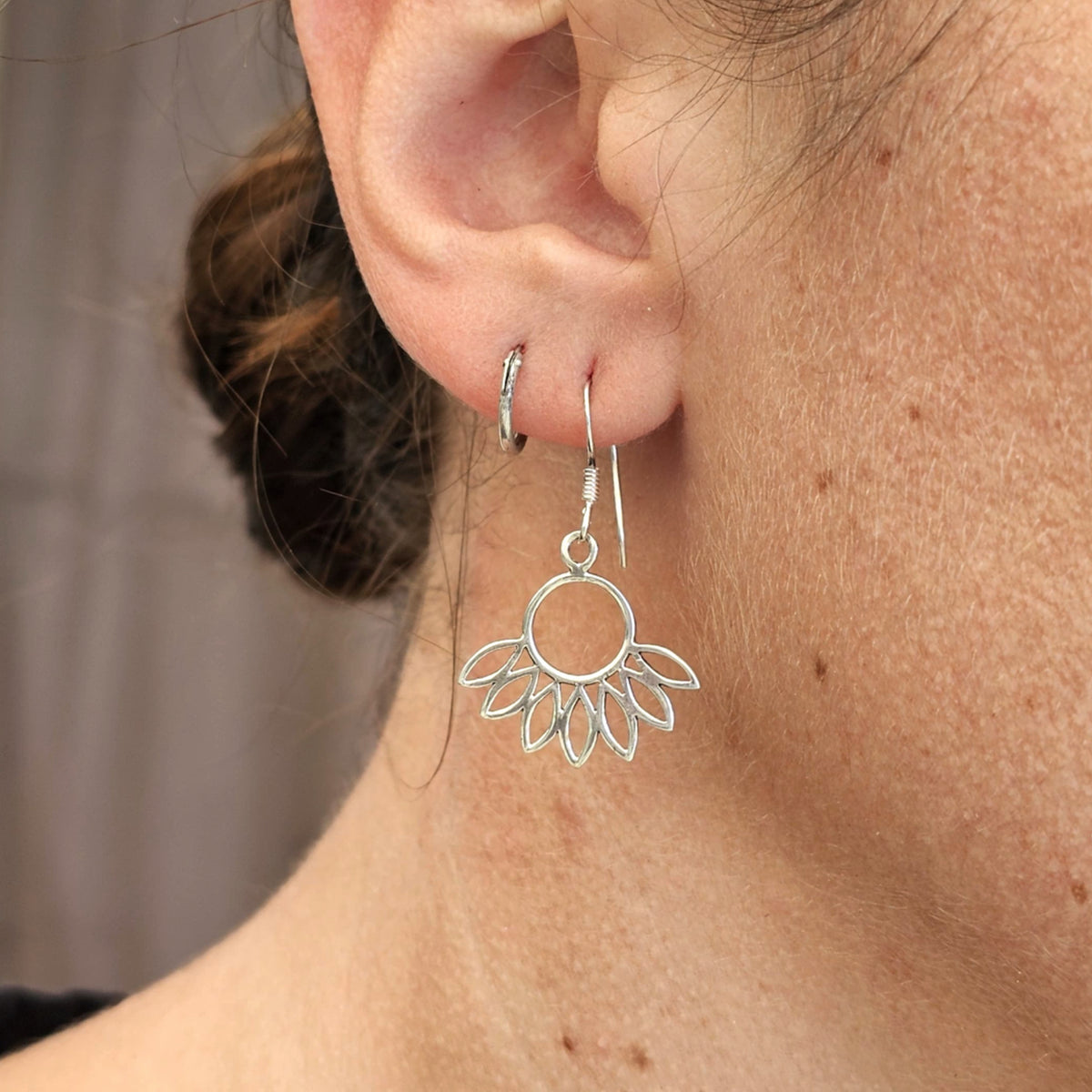 Lotus Bloom Drop Earrings image 1