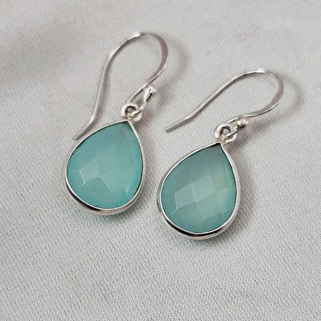 Blue Onyx Drop Earrings
