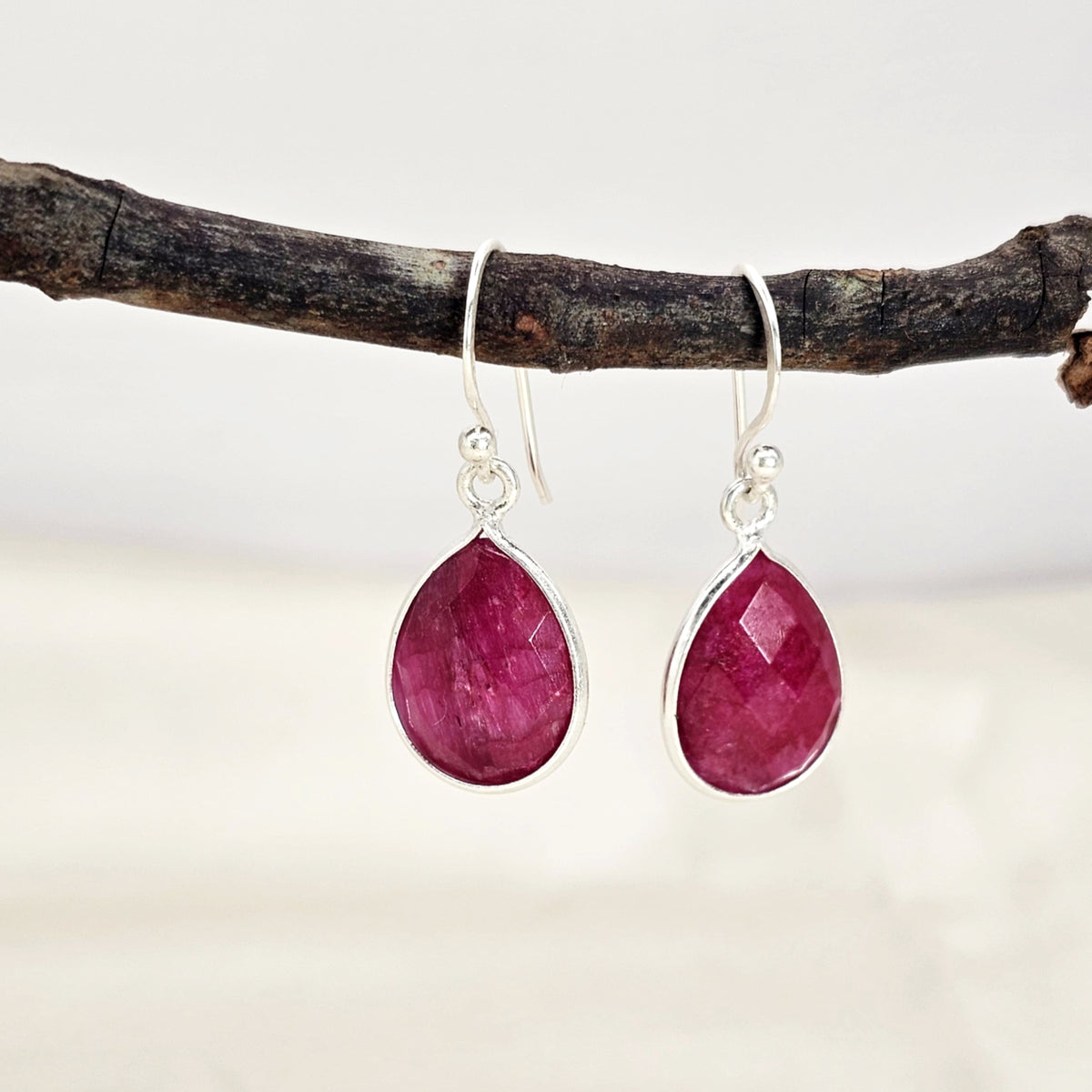 Ruby Teardrop Drop Earrings image 3