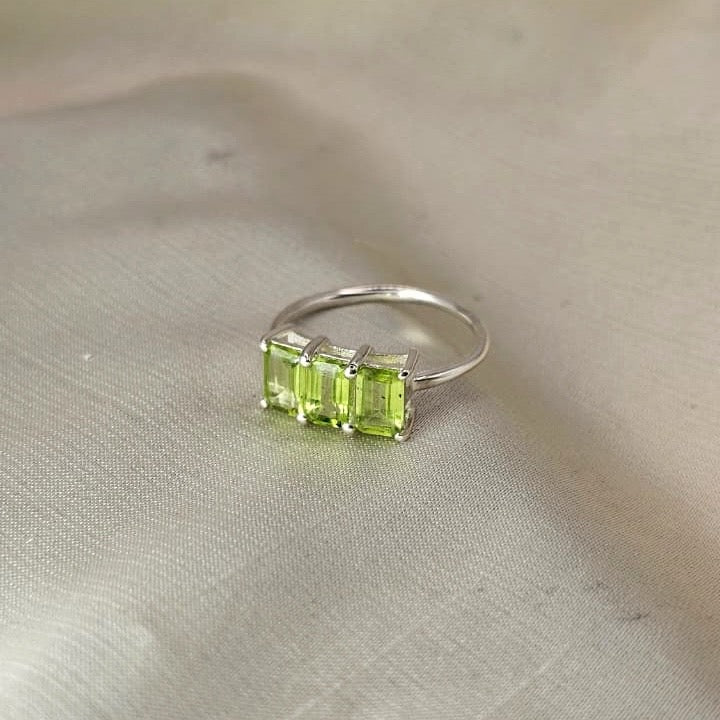 Peridot Three-Stone Ring