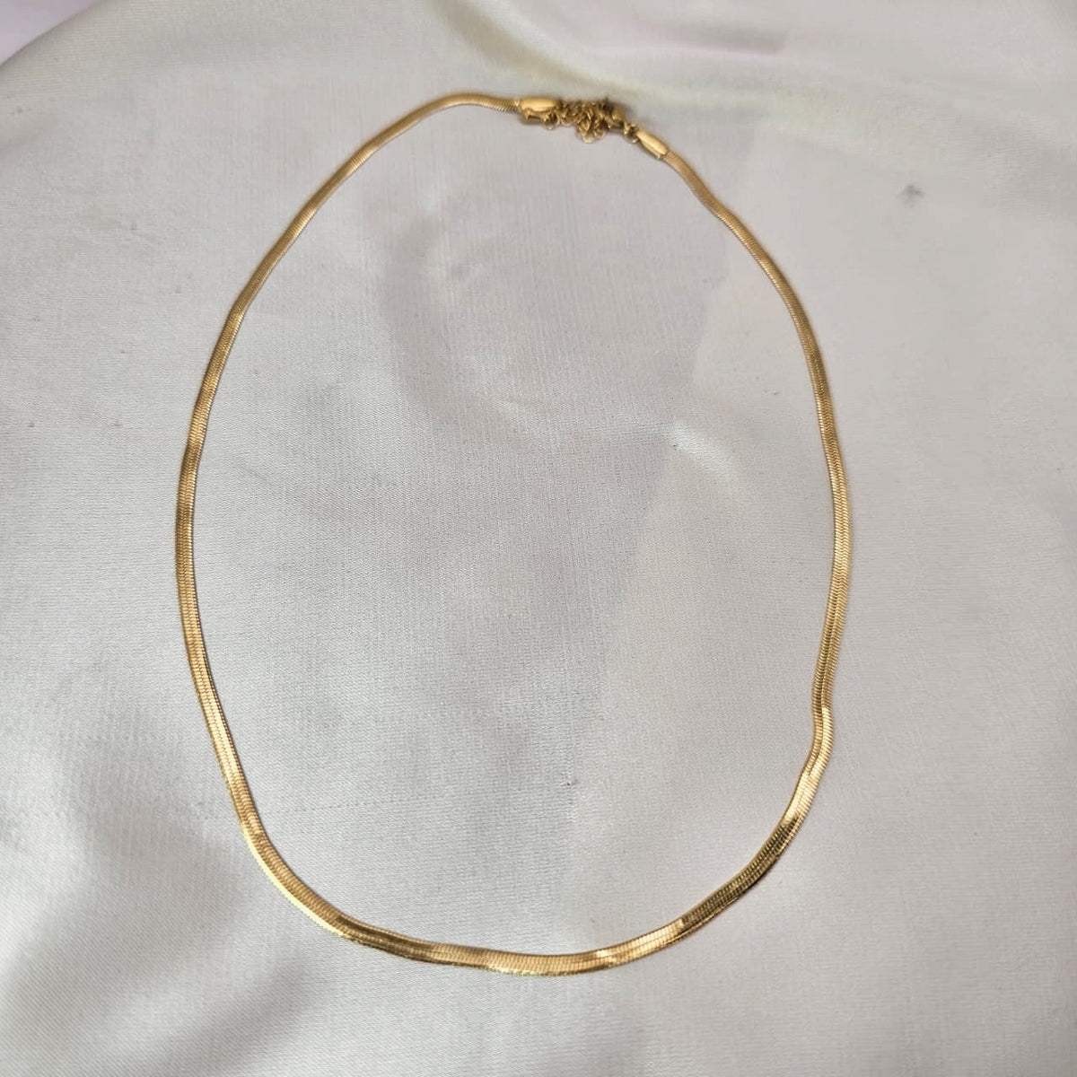 18k Gold Plated Stainless Steel Herringbone Chain Necklace