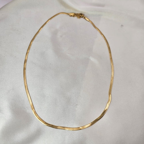 18k Gold Plated Stainless Steel Herringbone Chain Necklace