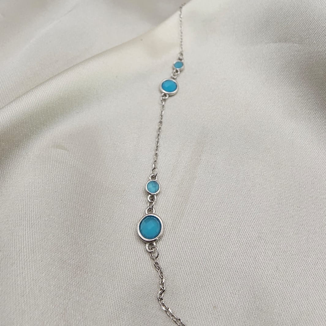 Blue Onyx Dainty Stone Necklace image 1