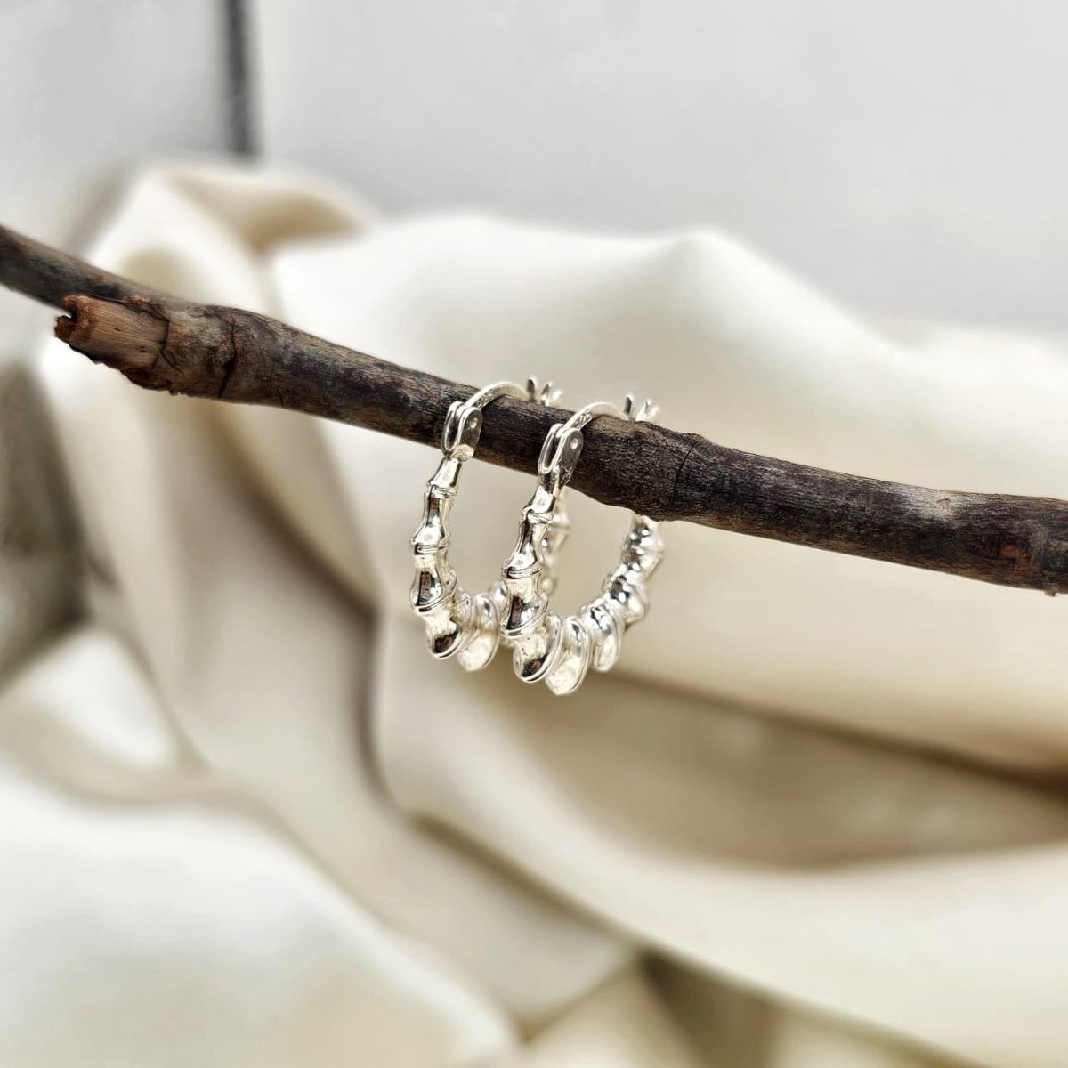 Bamboo-Style Hoop Earrings