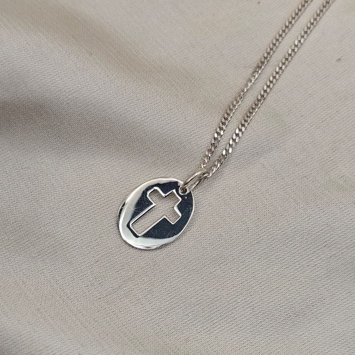 Oval Cross Pendant