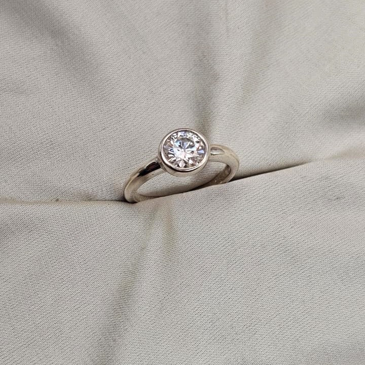 Moissanite Bezel Ring