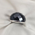Faceted Black Onyx Dome Ring image 0