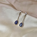 Lapis Lazuli Teardrop Chain Earrings