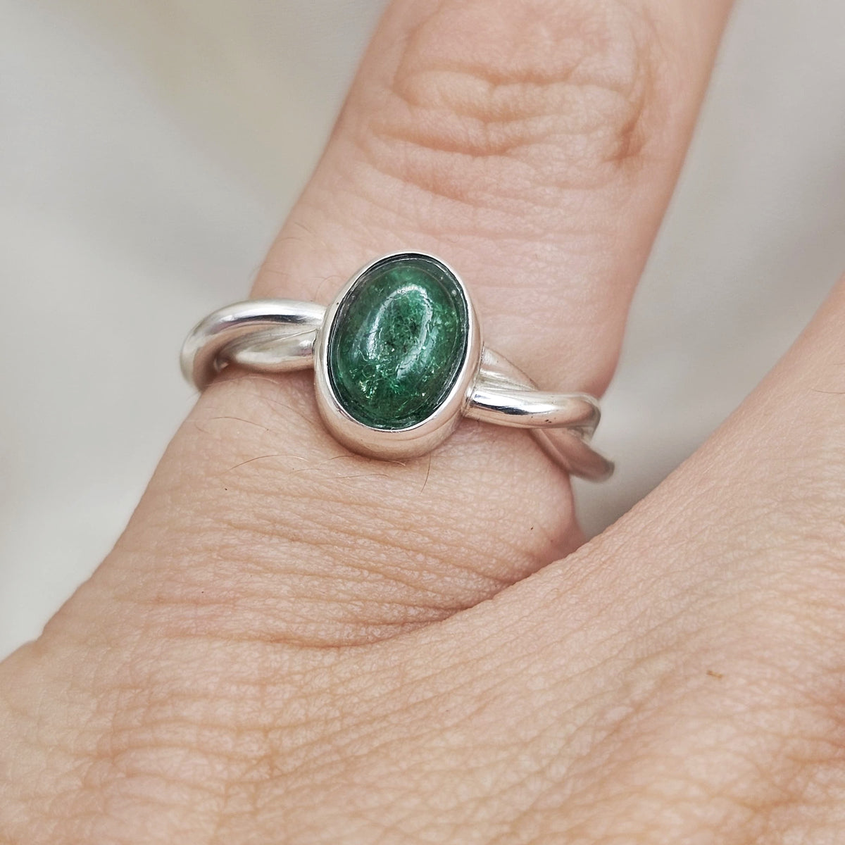 Emerald Twist Ring