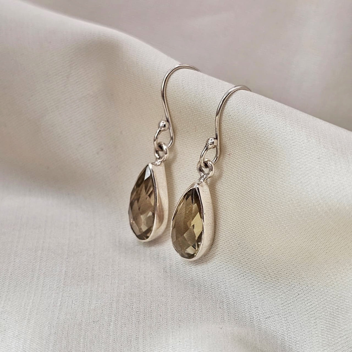 Lemon Quartz Teardrop Earrings