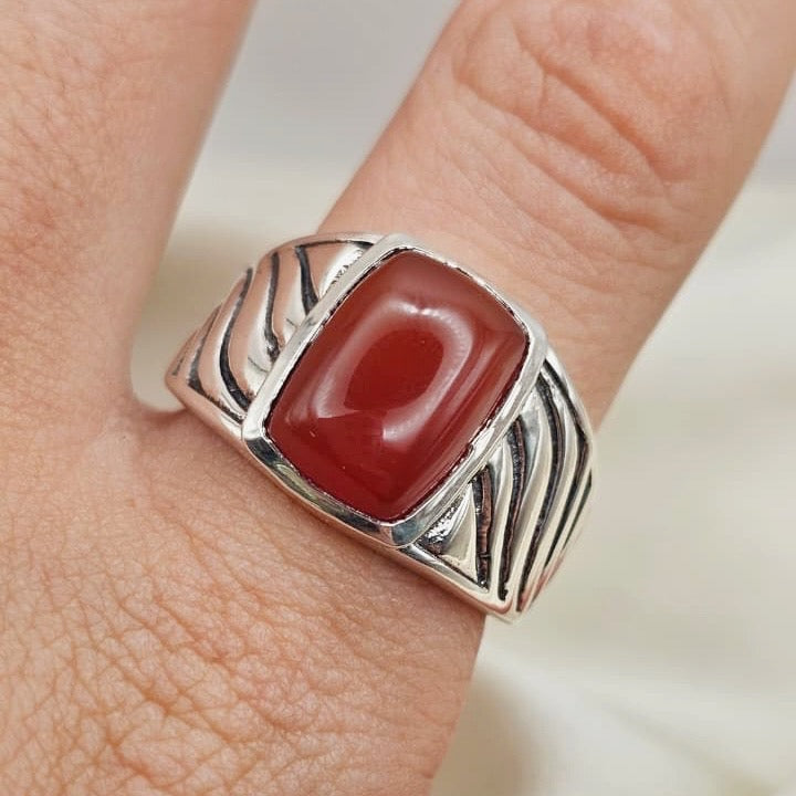 Red Onyx Statement Ring